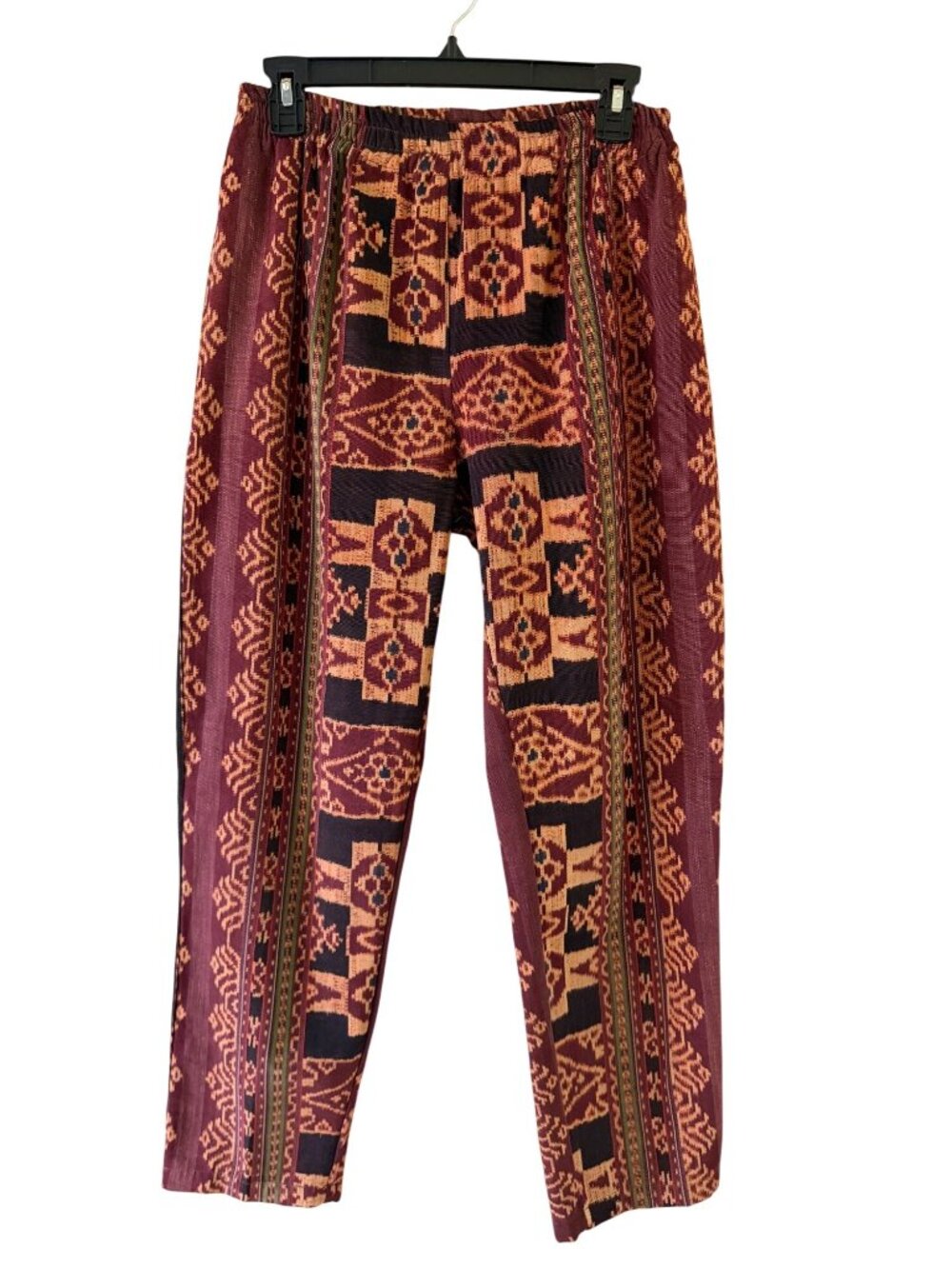 Laise Adzer Womens Ikat Woven Relaxed Boho-style Trousers Size Medium Cotton